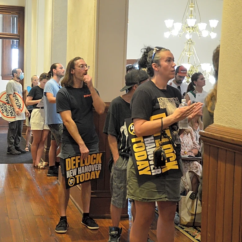 Residents stage protest to 'DeFlock' New Hanover County