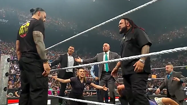 Actor & Comedian Eric Andre Takes A Pair Of Splashes From Jacob Fatu On WWE Raw