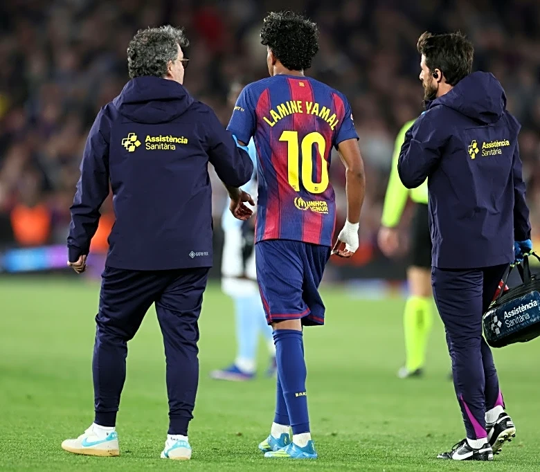 Lamine Yamal se lesiona al marcar un penal ante el Celta de Vigo