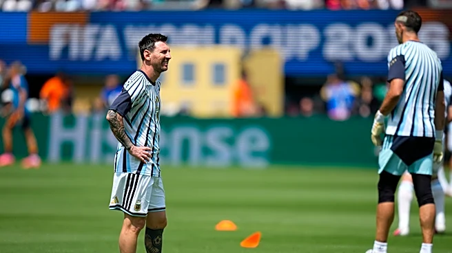 LO ÚLTIMO: Los jugadores calientan en East Rutherford, donde Argentina es favorita del público