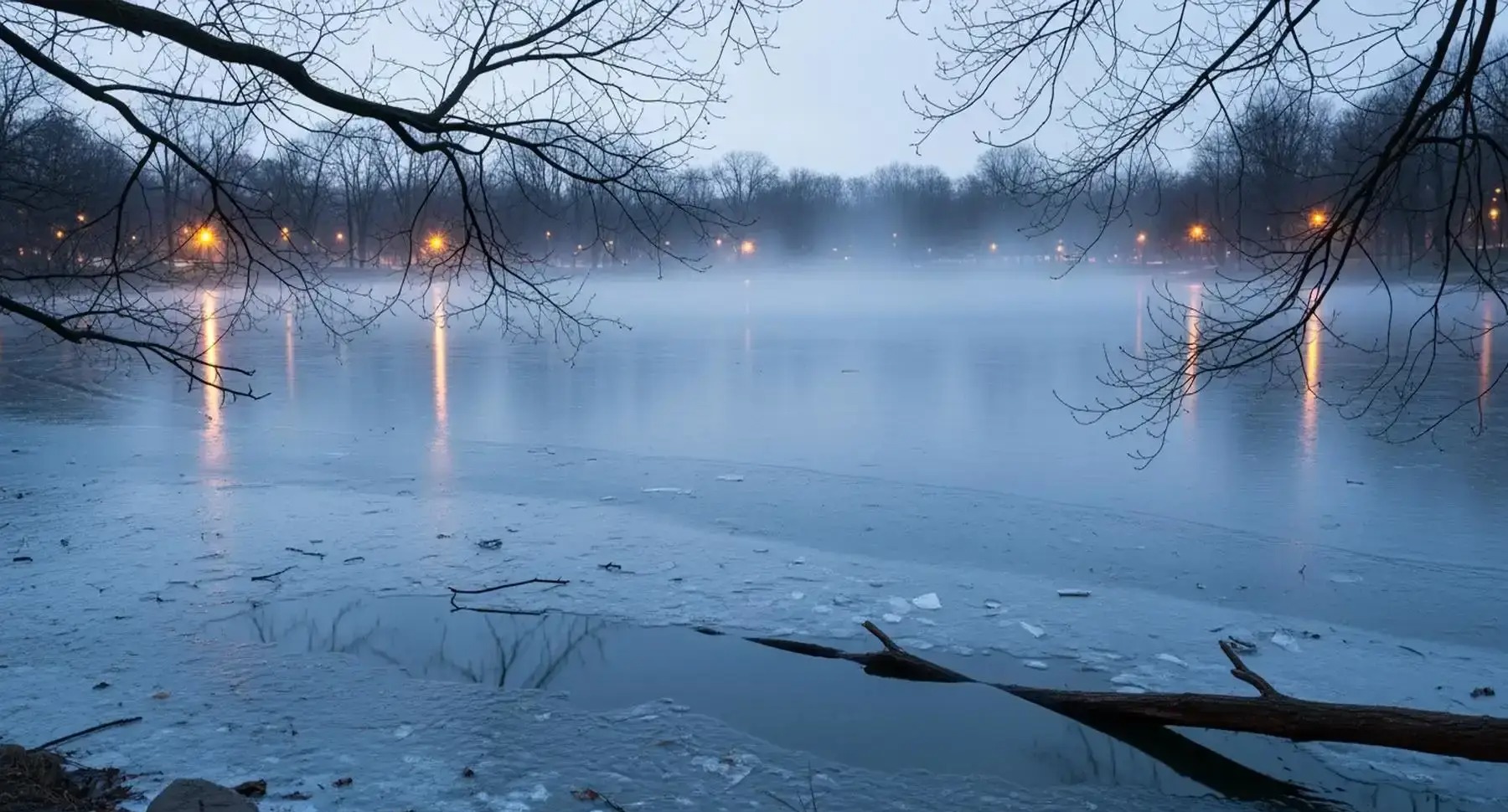 NYPD Warns Against Walking on Icy Lakes in New York City