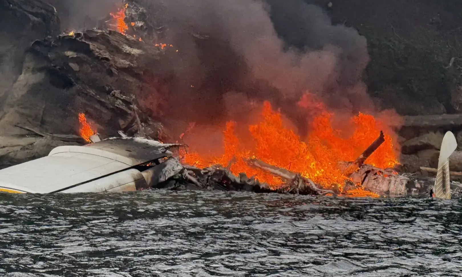 A seaplane crashes into a remote island north of Seattle but all 11 on board are rescued