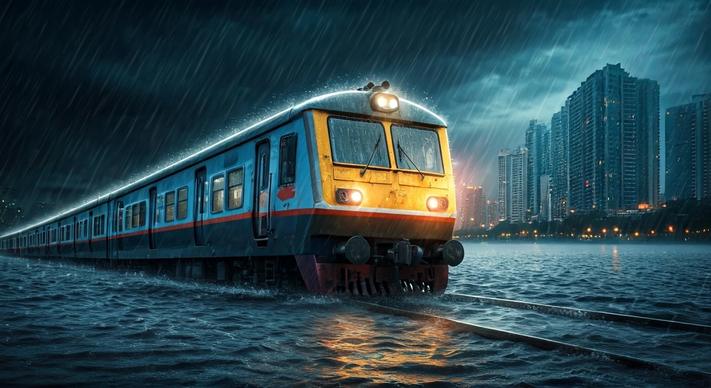 Mumbai Rain Cancels Trains, Disrupts Life