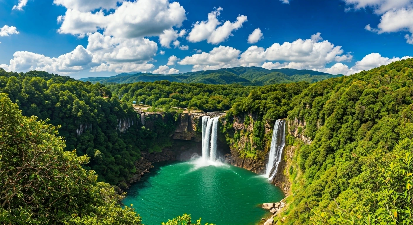 Meghalaya Waterfalls Offer Stunning Views